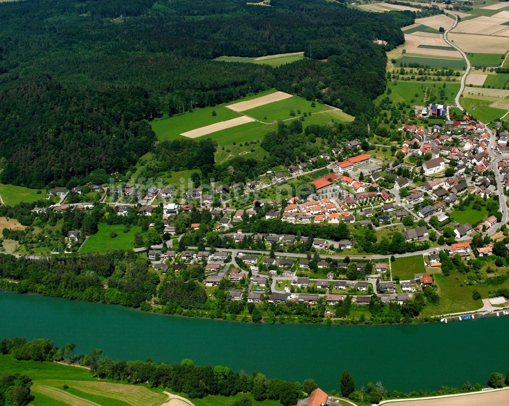 Hohentengen am Hochrhein von oben - Ortsansicht in Hohentengen am Hochrhein im Bundesland Baden-Württemberg, Deutschland