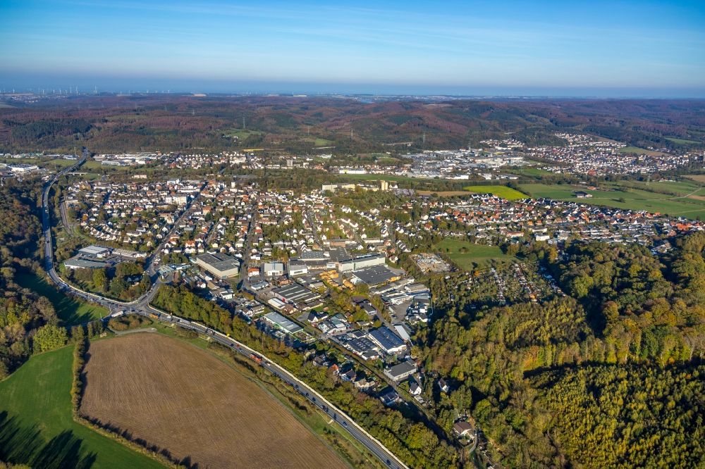 Luftbild Hüsten - Ortsansicht in Hüsten im Bundesland Nordrhein-Westfalen, Deutschland