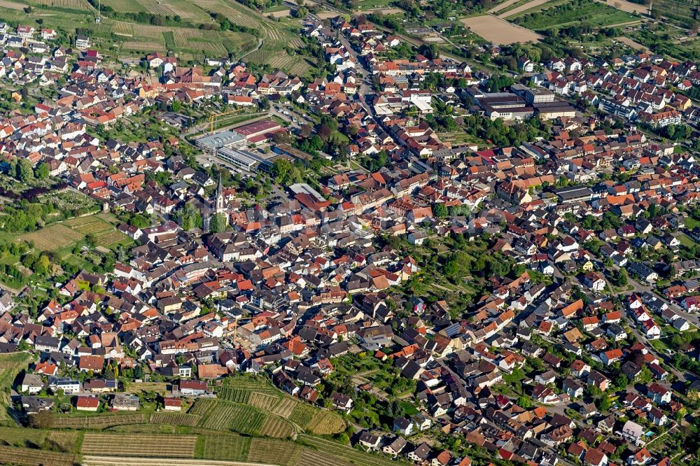 Ihringen von oben - Ortsansicht in Ihringen im Bundesland Baden-Württemberg