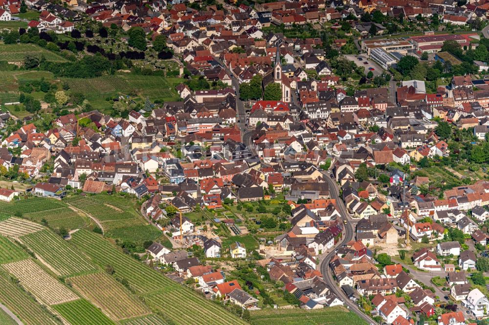 Ihringen von oben - Ortsansicht in Ihringen im Bundesland Baden-Württemberg, Deutschland