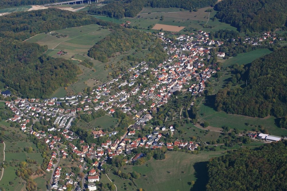 Inzlingen von oben - Ortsansicht von Inzlingen im Bundesland Baden-Württemberg, Deutschland