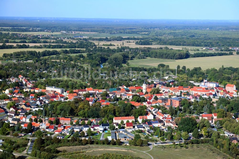 Luftaufnahme Jeßnitz (Anhalt) - Ortsansicht in Jeßnitz (Anhalt) im Bundesland Sachsen-Anhalt, Deutschland