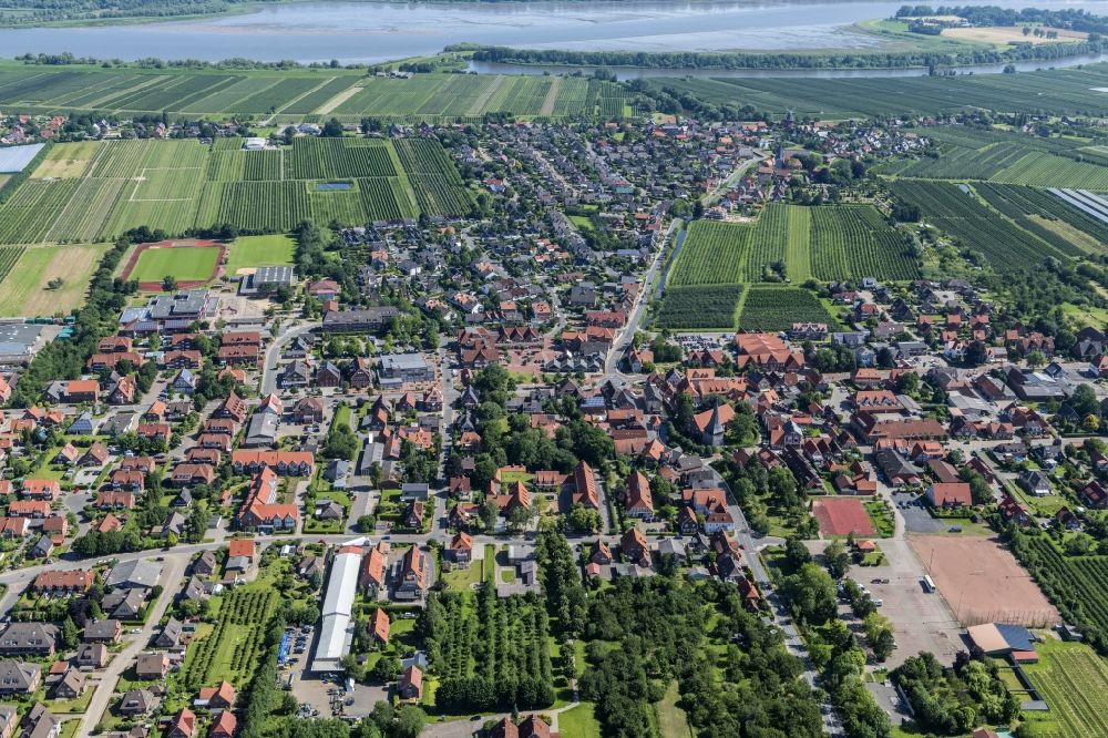 Luftaufnahme Jork - Ortsansicht Jork im Bundesland Niedersachsen, Deutschland