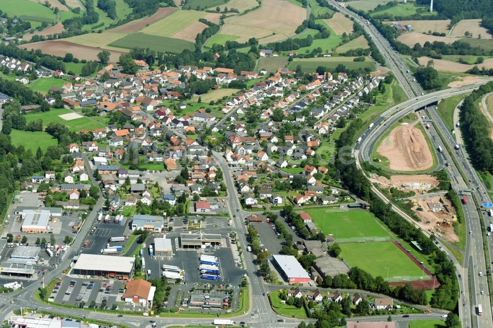 Luftaufnahme Kirchheim - Ortsansicht in Kirchheim im Bundesland Hessen, Deutschland