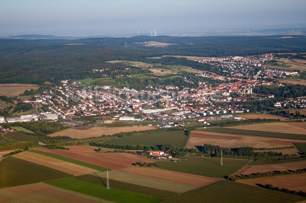 Kirchheimbolanden aus der Vogelperspektive: Ortsansicht in Kirchheimbolanden im Bundesland Rheinland-Pfalz, Deutschland