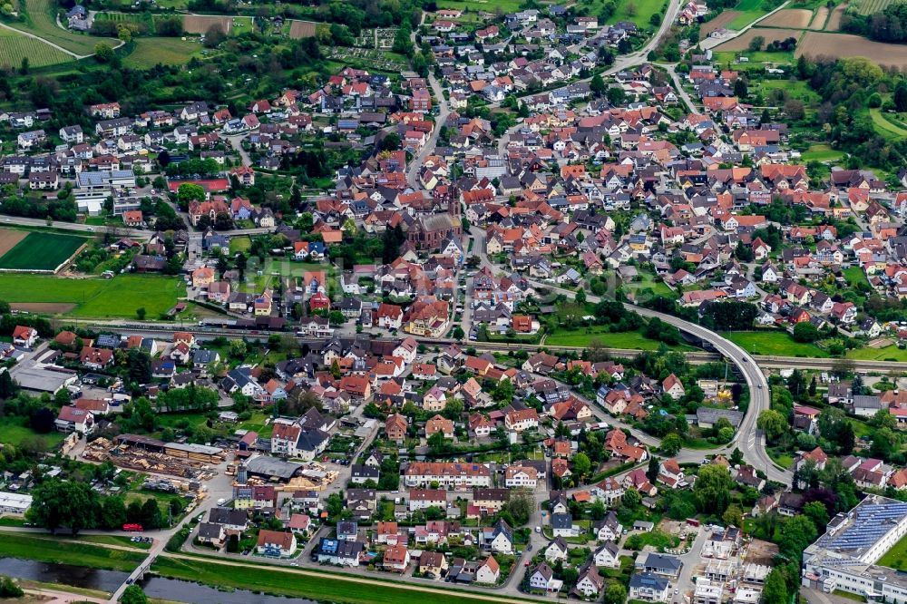 Luftbild Teningen - Ortsansicht von Köndringen Ortsteil von Teningen im Bundesland Baden-Württemberg, Deutschland