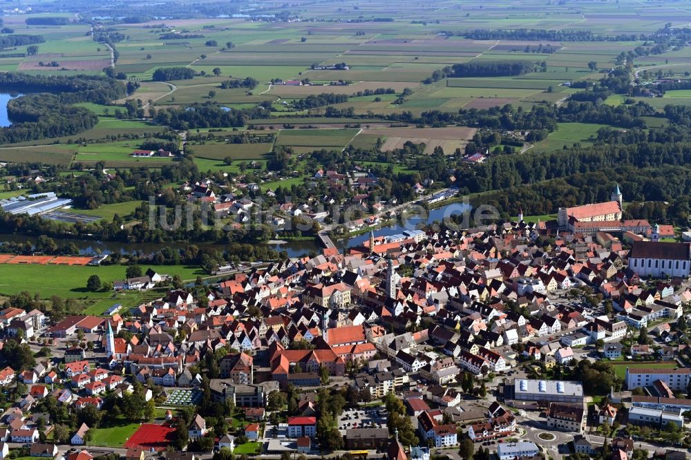 Lauingen von oben - Ortsansicht in Lauingen im Bundesland Bayern, Deutschland