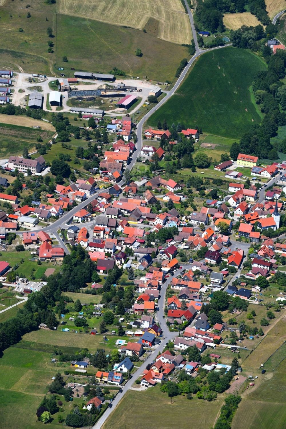 Lengfeld von oben - Ortsansicht in Lengfeld im Bundesland Thüringen, Deutschland