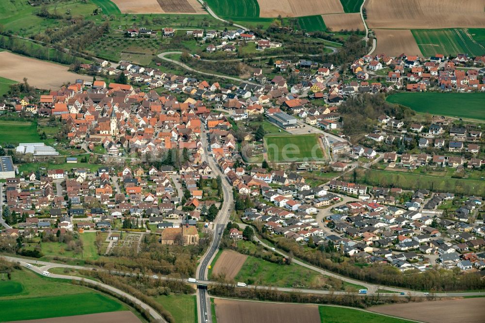 Liezingen von oben - Ortsansicht in Liezingen im Bundesland Baden-Württemberg, Deutschland
