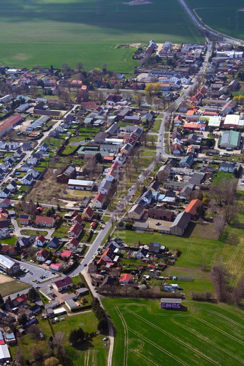 Luftaufnahme Lindenberg - Ortsansicht in Lindenberg im Bundesland Brandenburg, Deutschland