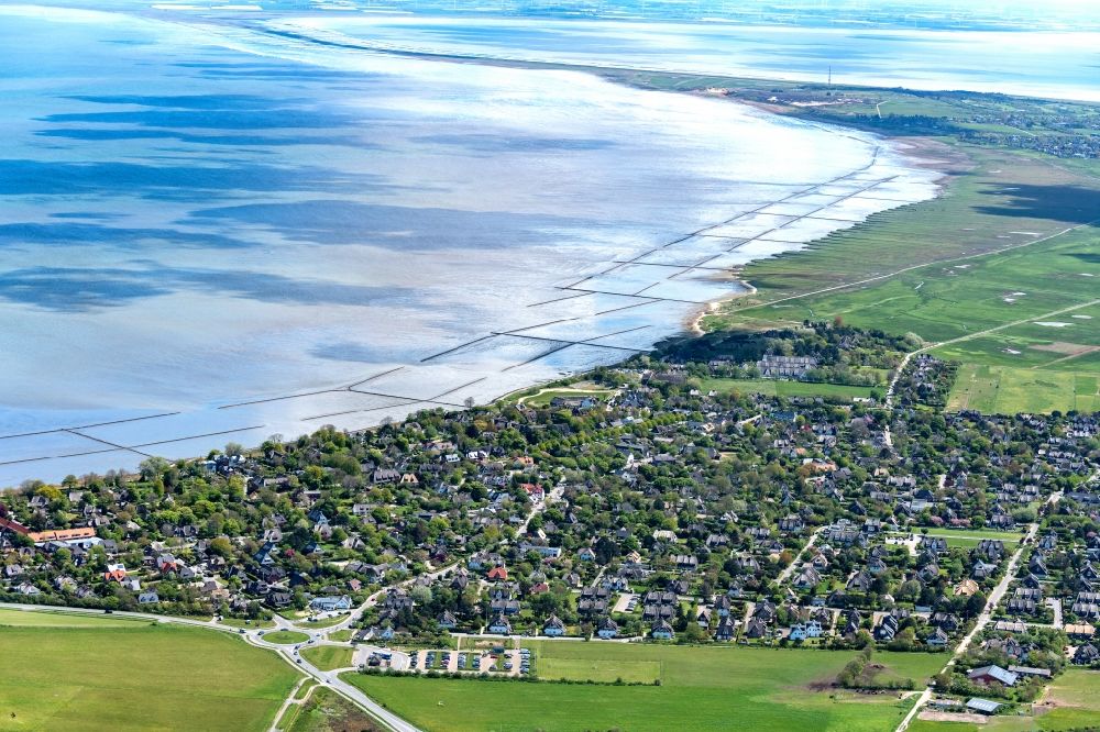 Luftbild Keitum - Ortsansicht an der Meeres-Küste in Keitum auf der Insel Sylt im Bundesland Schleswig-Holstein, Deutschland