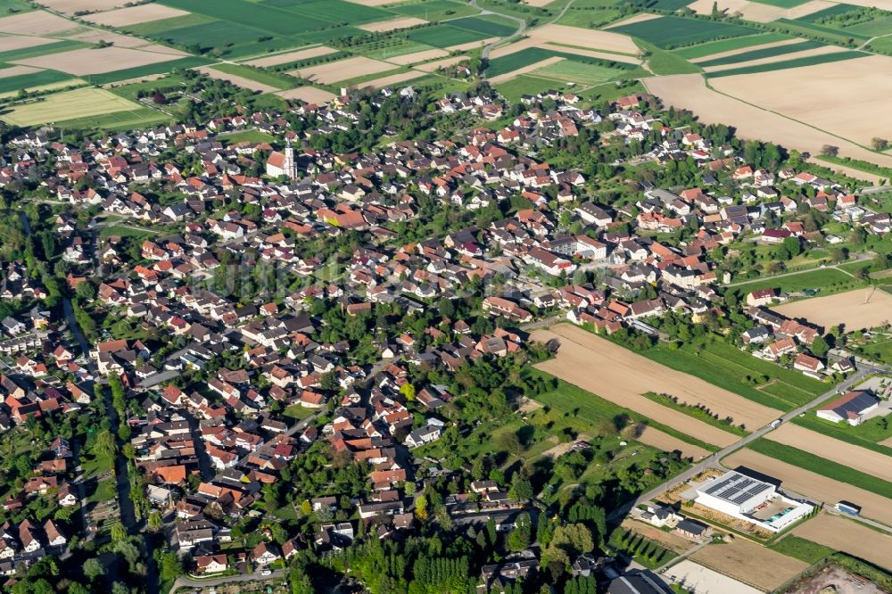 Meißenheim von oben - Ortsansicht von Meißenheim, in der Ortenau bei Lahr im Bundesland Baden-Württemberg
