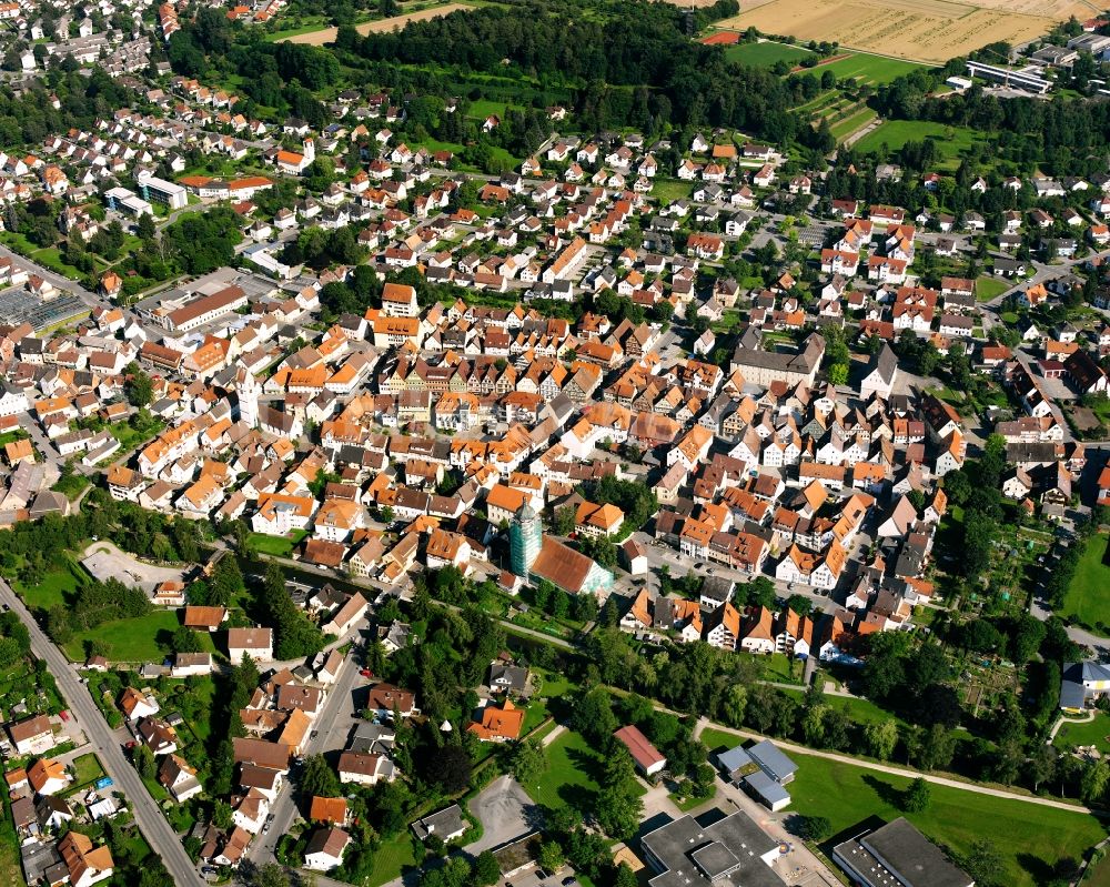 Mengen von oben - Ortsansicht in Mengen im Bundesland Baden-Württemberg, Deutschland