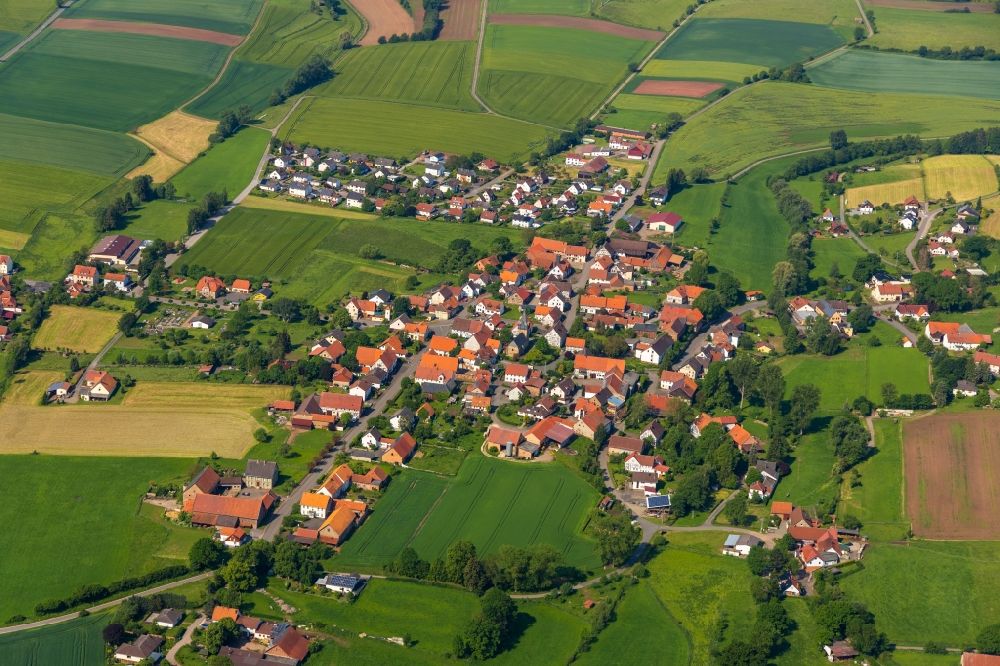 Luftbild Mühlhausen - Ortsansicht in Mühlhausen im Bundesland Hessen, Deutschland