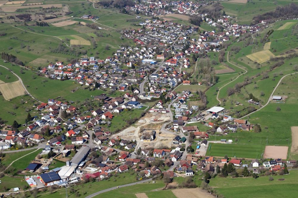 Rheinfelden (Baden) von oben - Ortsansicht von Minseln mit Baugebiet Weihermatten im Bundesland Baden-Württemberg, Deutschland