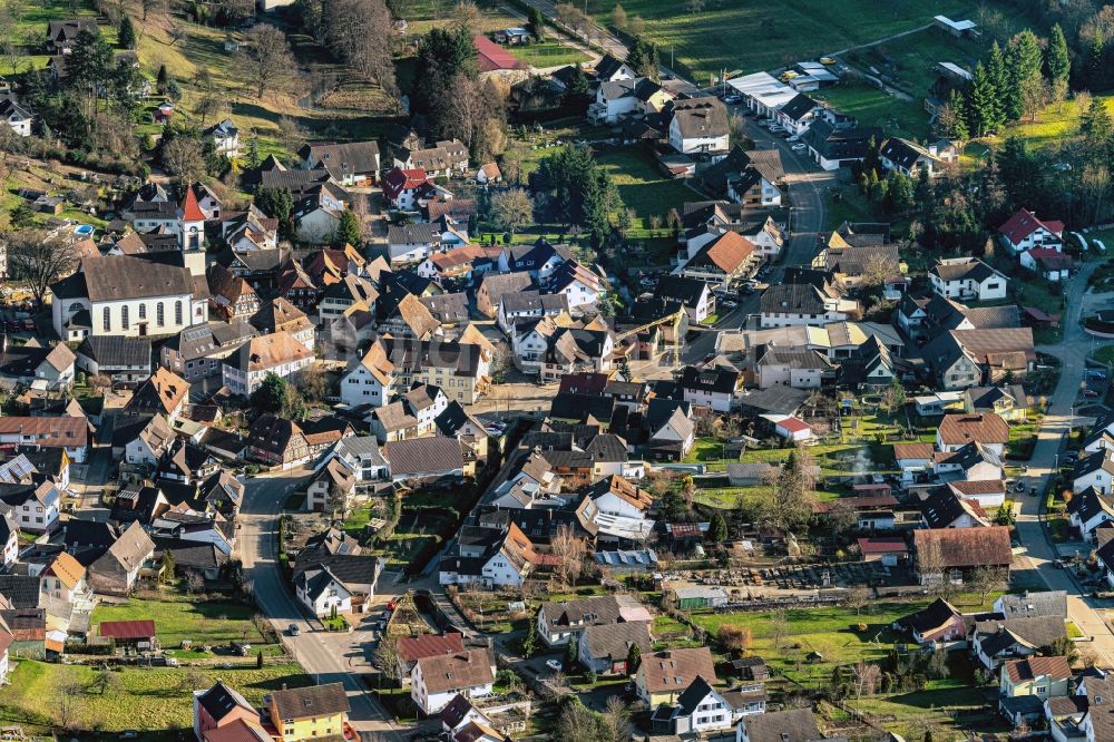 Luftbild Münchweier - Ortsansicht in Münchweier im Bundesland Baden-Württemberg, Deutschland