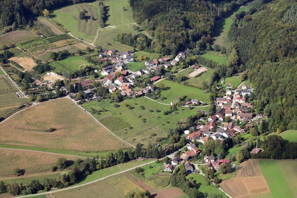 Luftbild Kandern - Ortsansicht der Nebenorte Egarten und Nebenau im Ortsteil Wollbach in Kandern im Bundesland Baden-Württemberg, Deutschland