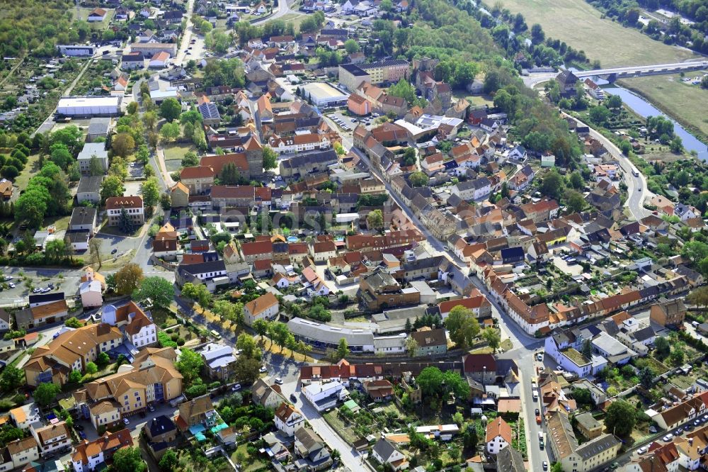 Nebra (Unstrut) von oben - Ortsansicht in Nebra (Unstrut) im Bundesland Sachsen-Anhalt, Deutschland