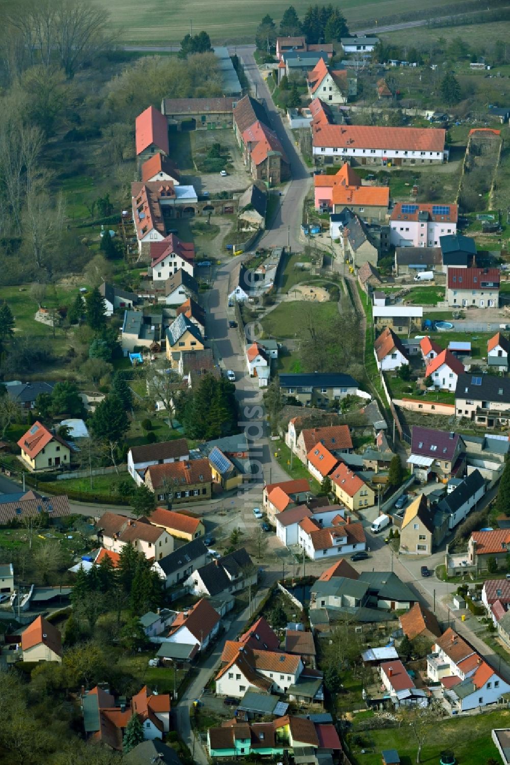 Luftaufnahme Nehlitz - Ortsansicht in Nehlitz im Bundesland Sachsen-Anhalt, Deutschland