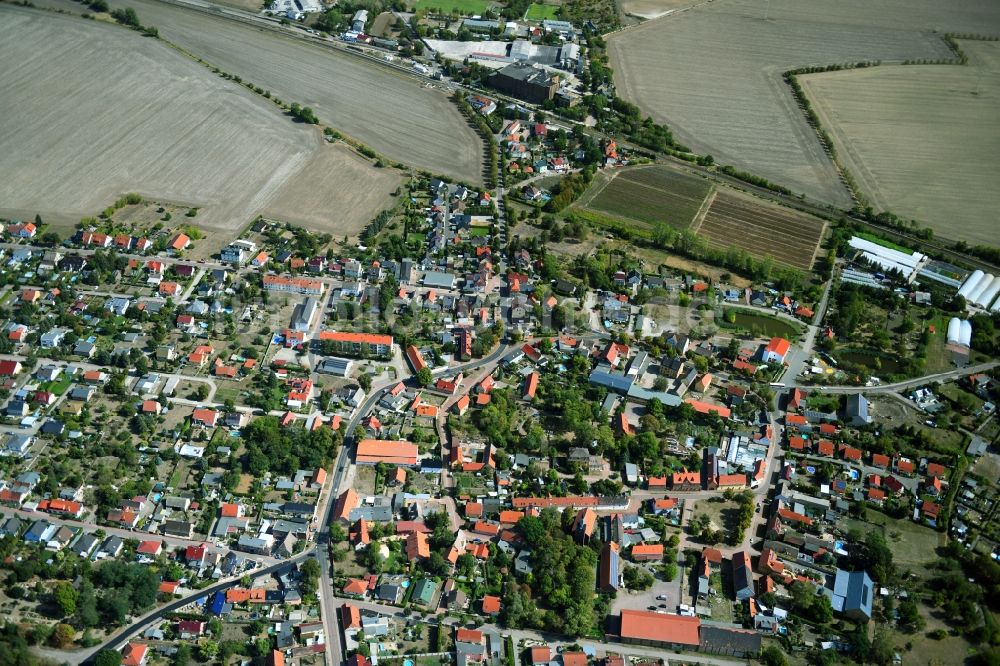 Niemberg aus der Vogelperspektive: Ortsansicht in Niemberg im Bundesland Sachsen-Anhalt, Deutschland