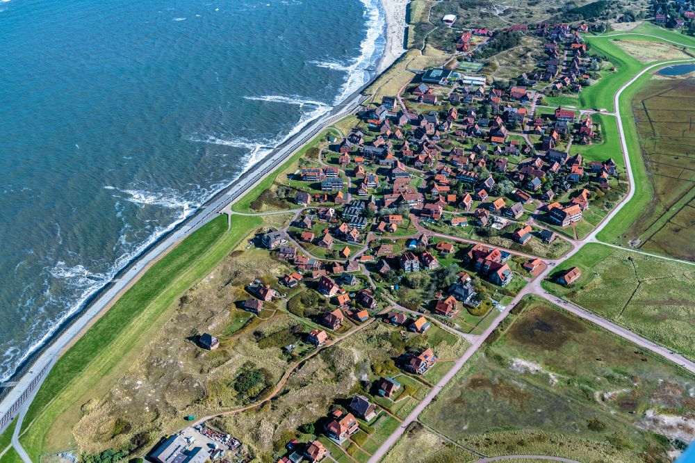 Luftbild Baltrum - Ortsansicht der Nordsee- Insel Baltrum im Bundesland Niedersachsen