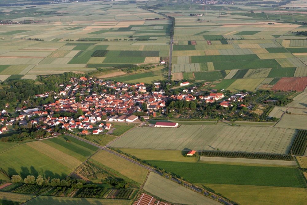 Luftbild Ober-Hildesheim - Ortsansicht von Ober-Hilbersheim im Bundesland Rheinland-Pfalz