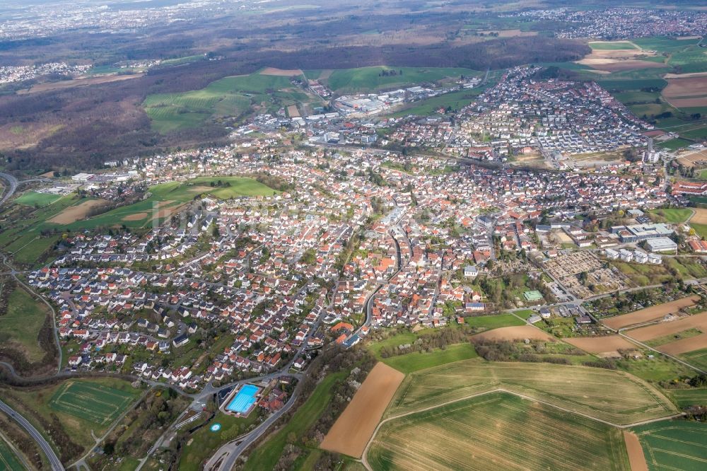 Luftaufnahme Ober-Ramstadt - Ortsansicht in Ober-Ramstadt im Bundesland Hessen, Deutschland