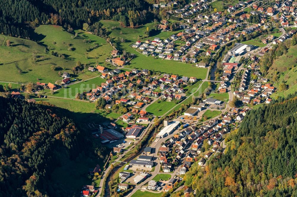 Oberwolfach aus der Vogelperspektive: Ortsansicht in Oberwolfach im Bundesland Baden-Württemberg, Deutschland