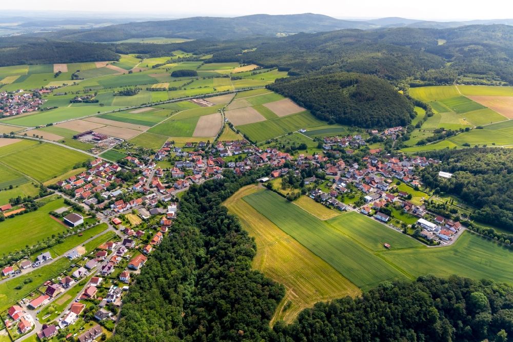 Odershausen von oben - Ortsansicht in Odershausen im Bundesland Hessen, Deutschland