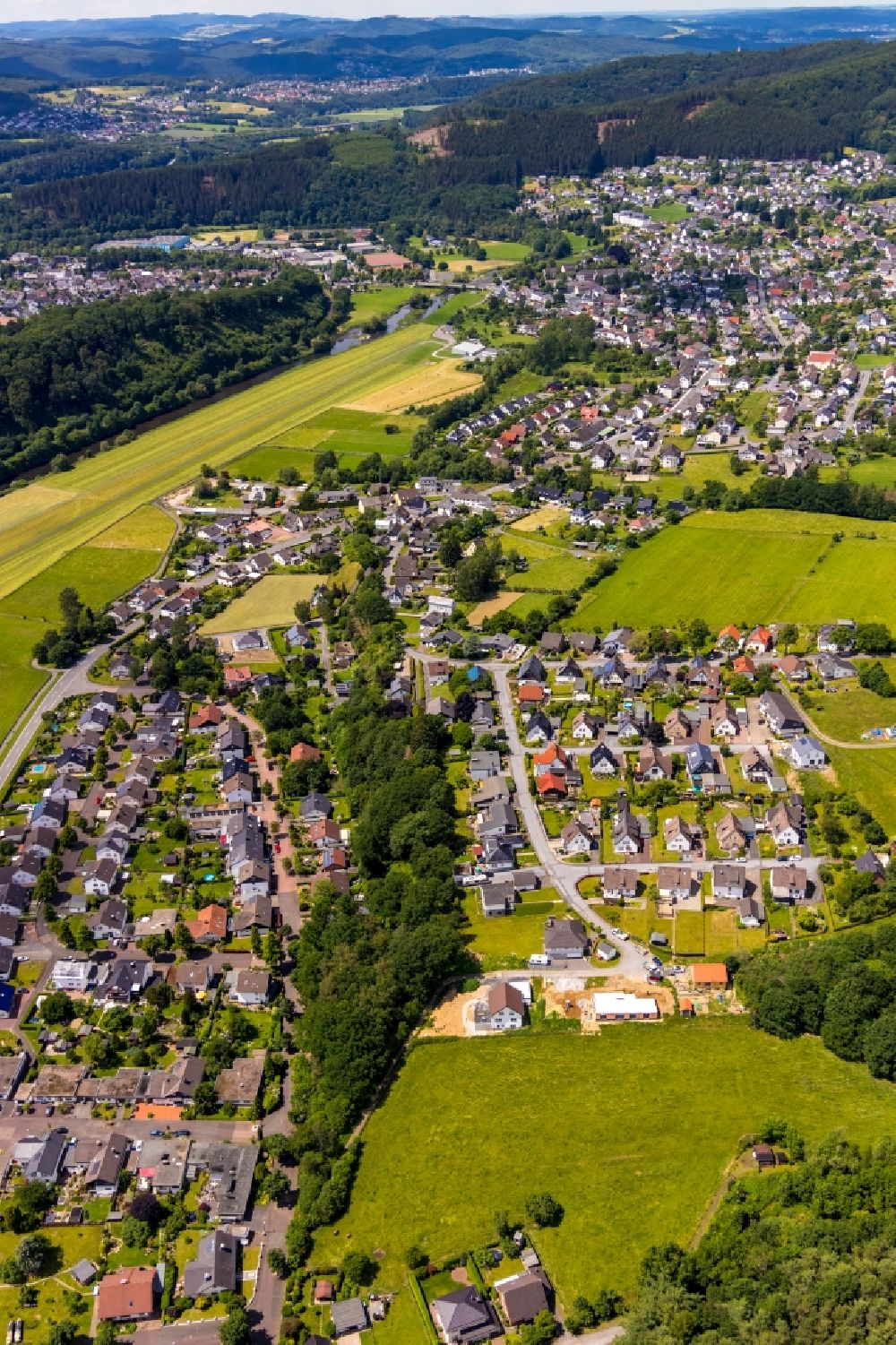 Oeventrop von oben - Ortsansicht in Oeventrop im Bundesland Nordrhein-Westfalen, Deutschland