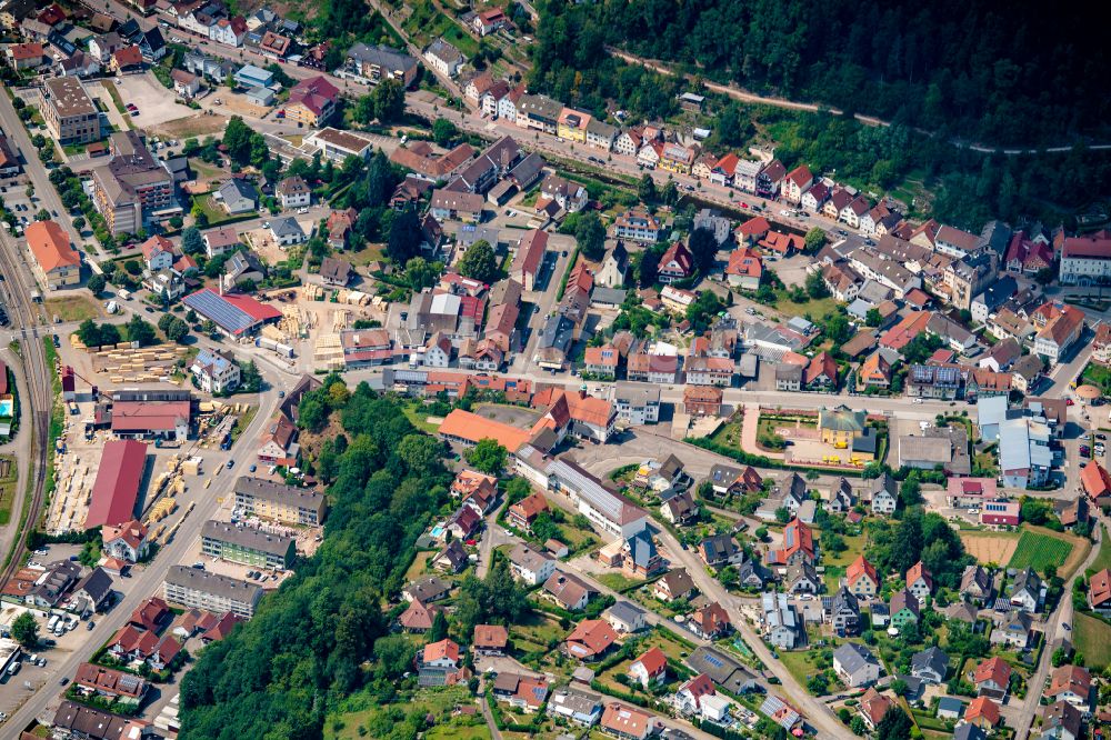 Oppenau von oben - Ortsansicht in Oppenau im Bundesland Baden-Württemberg, Deutschland
