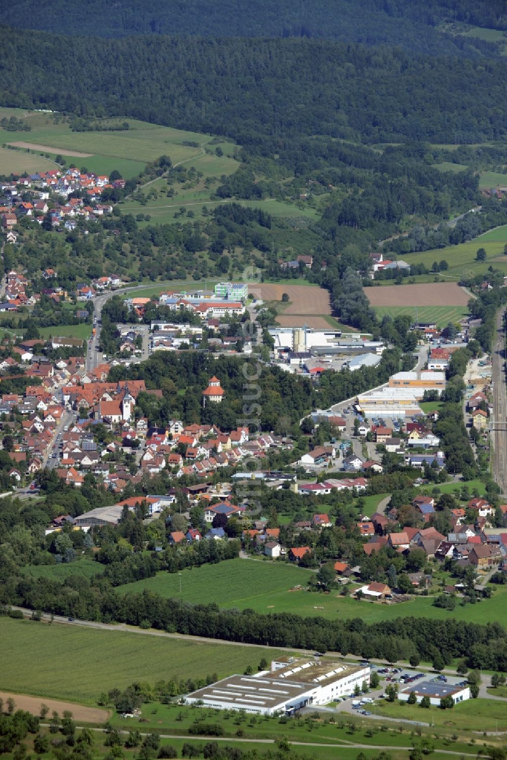 Oppenweiler aus der Vogelperspektive: Ortsansicht von Oppenweiler im Bundesland Baden-Württemberg