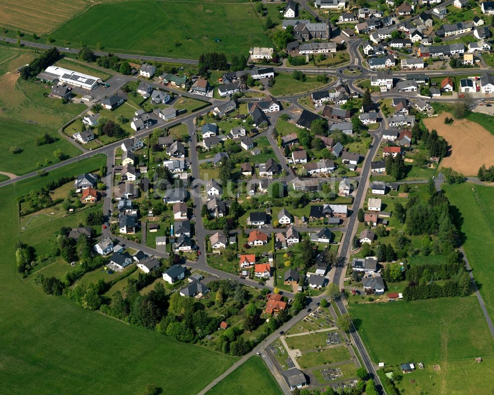Hellenhahn-Schellenberg von oben - Ortsansicht der Ortsgemeinde Hellenhahn-Schellenberg im Bundesland Rheinland-Pfalz