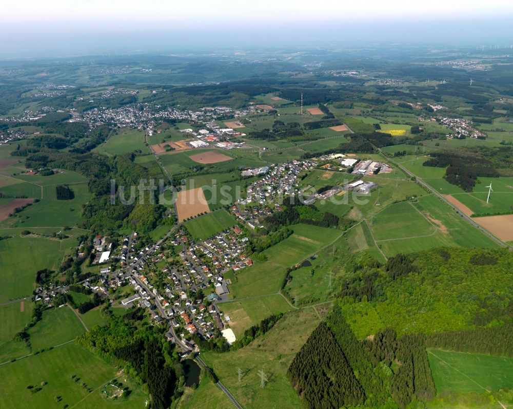 Nisterau von oben - Ortsansicht der Ortsgemeinde Nisterau im Bundesland Rheinland-Pfalz