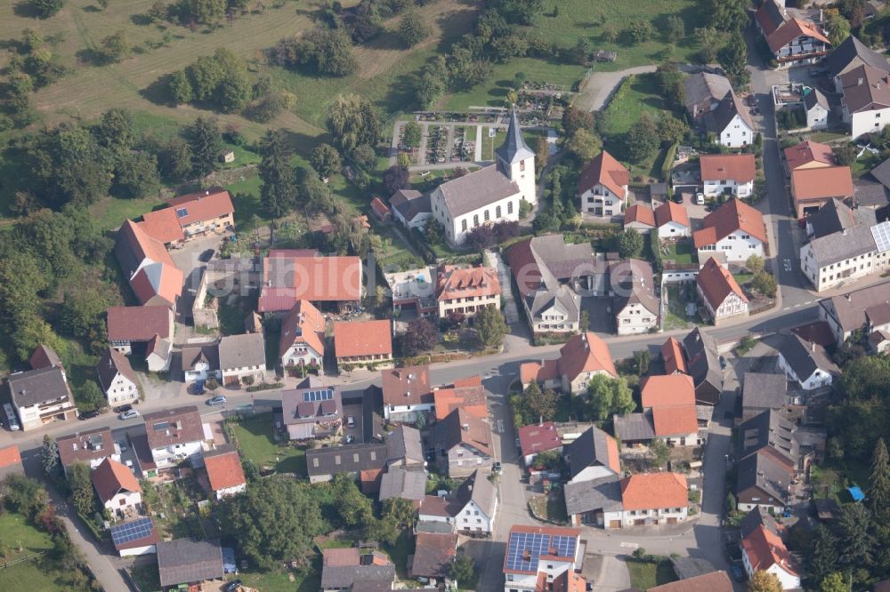 Sinsheim von oben - Ortsansicht im Ortsteil Adersbach in Sinsheim im Bundesland Baden-Württemberg