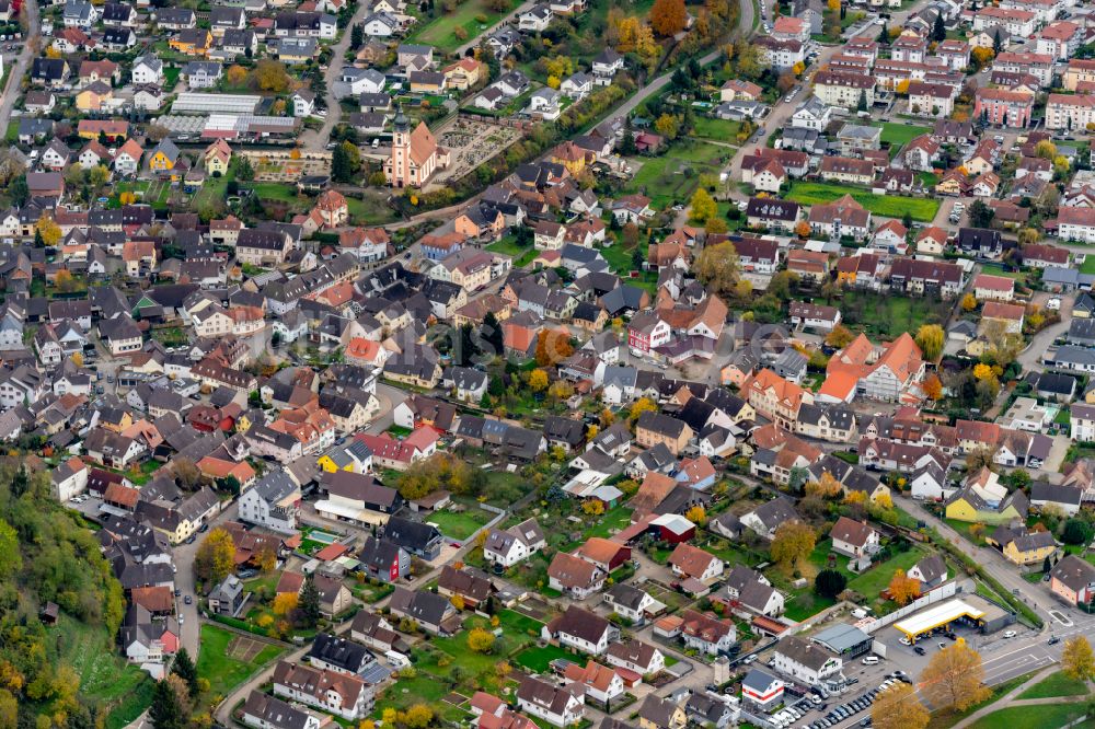Luftaufnahme Ettenheim - Ortsansicht im Ortsteil Altdorf in Ettenheim im Bundesland Baden-Württemberg, Deutschland