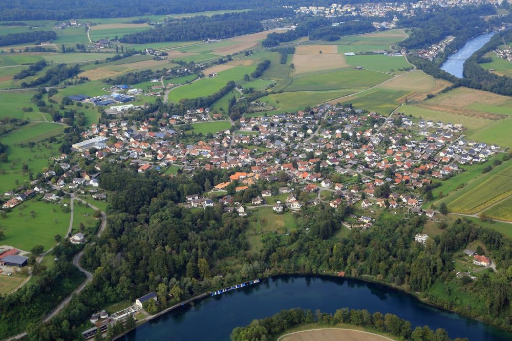 Luftaufnahme Jestetten - Ortsansicht vom Ortsteil Altenburg in Jestetten im Bundesland Baden-Württemberg, Deutschland