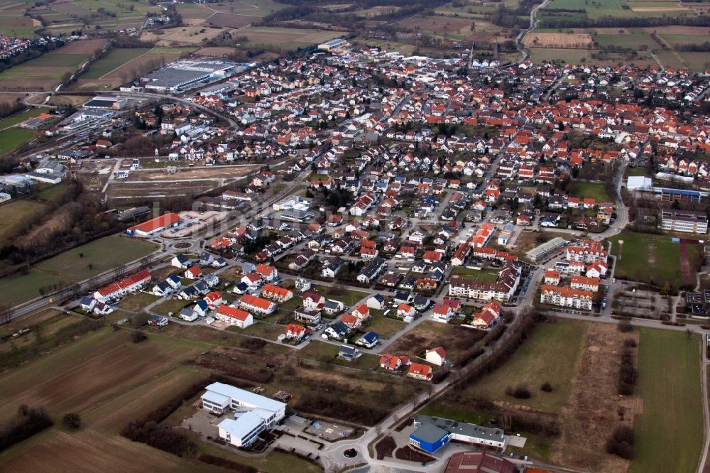 Luftbild Bad Schönborn - Ortsansicht im Ortsteil Bad Mingolsheim in Bad Schönborn im Bundesland Baden-Württemberg