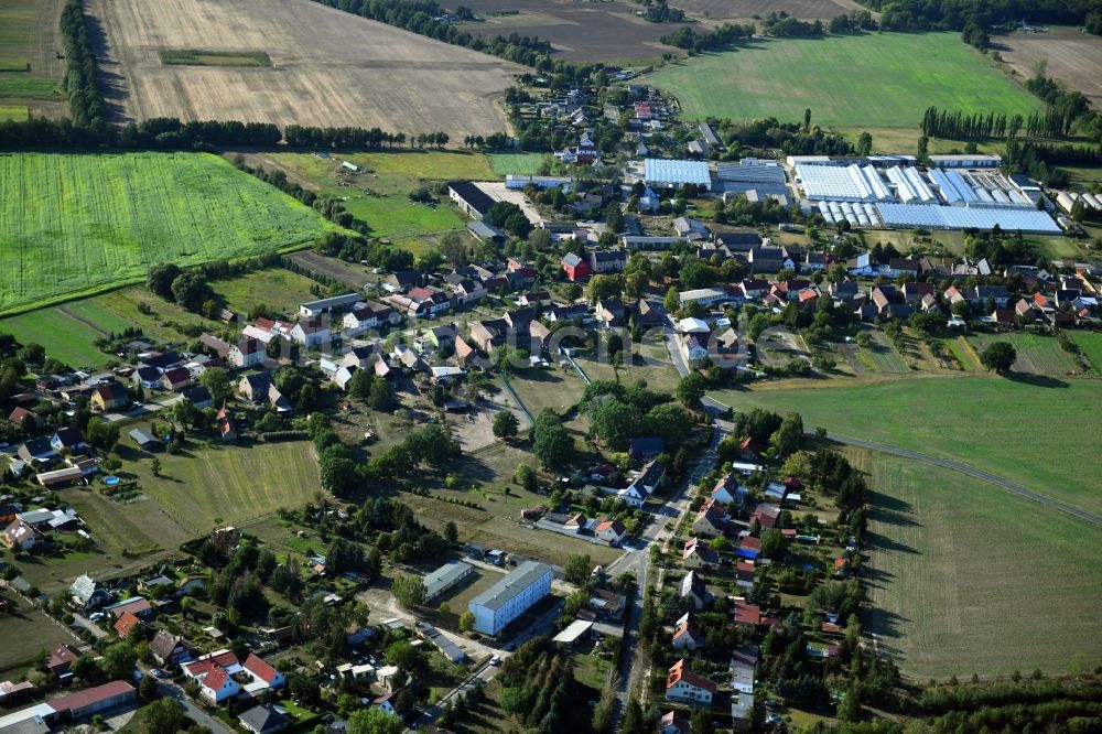 Nuthe-Urstromtal von oben - Ortsansicht im Ortsteil Felgentreu in Nuthe-Urstromtal im Bundesland Brandenburg, Deutschland