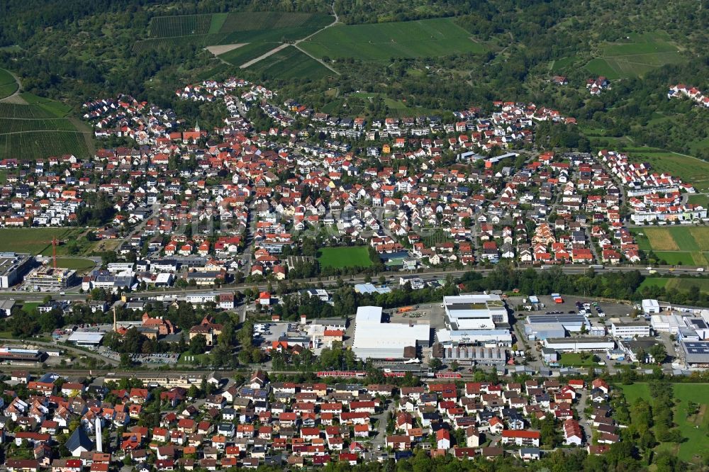 Luftaufnahme Remshalden - Ortsansicht im Ortsteil Grunbach in Remshalden im Bundesland Baden-Württemberg, Deutschland