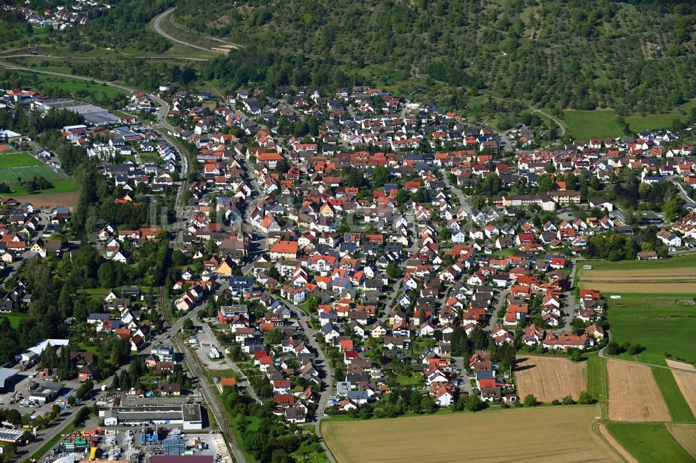Schorndorf von oben - Ortsansicht im Ortsteil Haubersbronn in Schorndorf im Bundesland Baden-Württemberg, Deutschland