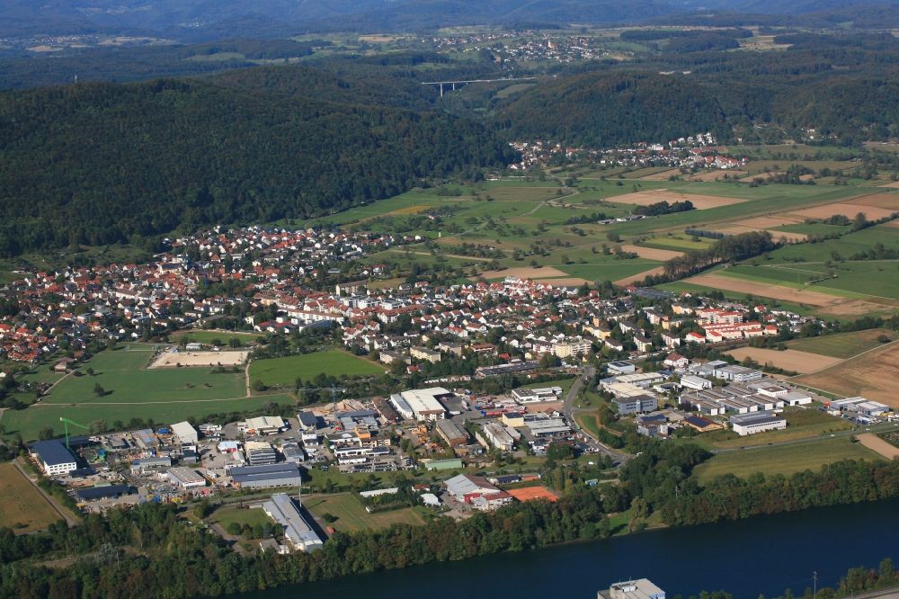 Rheinfelden (Baden) aus der Vogelperspektive: Ortsansicht des Ortsteil Herten von Rheinfelden im Bundesland Baden-Württemberg