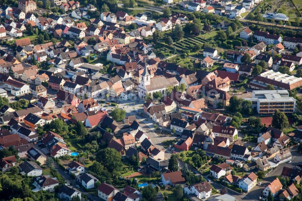 Luftaufnahme Walzbachtal - Ortsansicht im Ortsteil Jöhlingen in Walzbachtal im Bundesland Baden-Württemberg, Deutschland