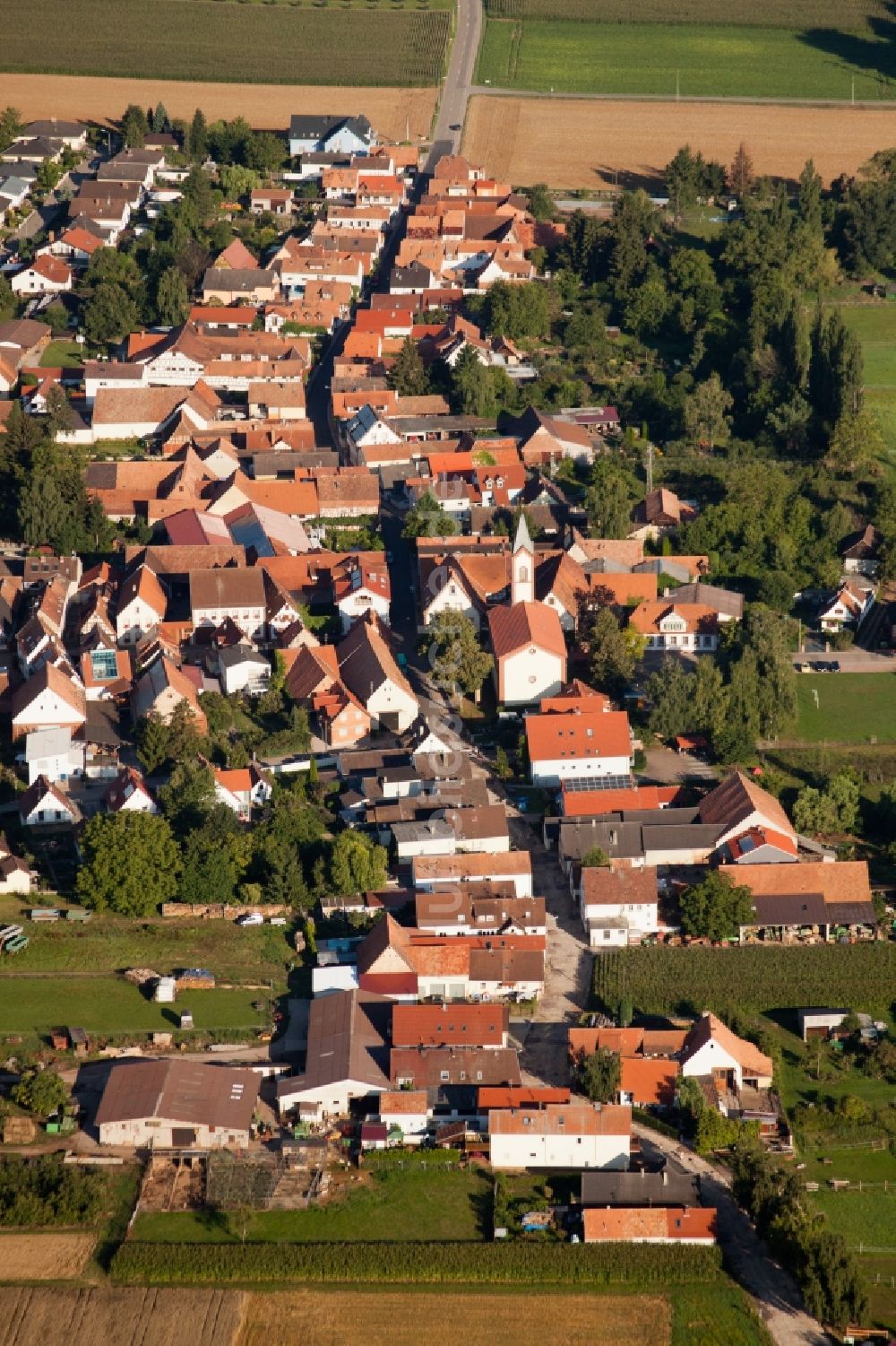Luftbild Billigheim-Ingenheim - Ortsansicht im Ortsteil Mühlhofen in Billigheim-Ingenheim im Bundesland Rheinland-Pfalz