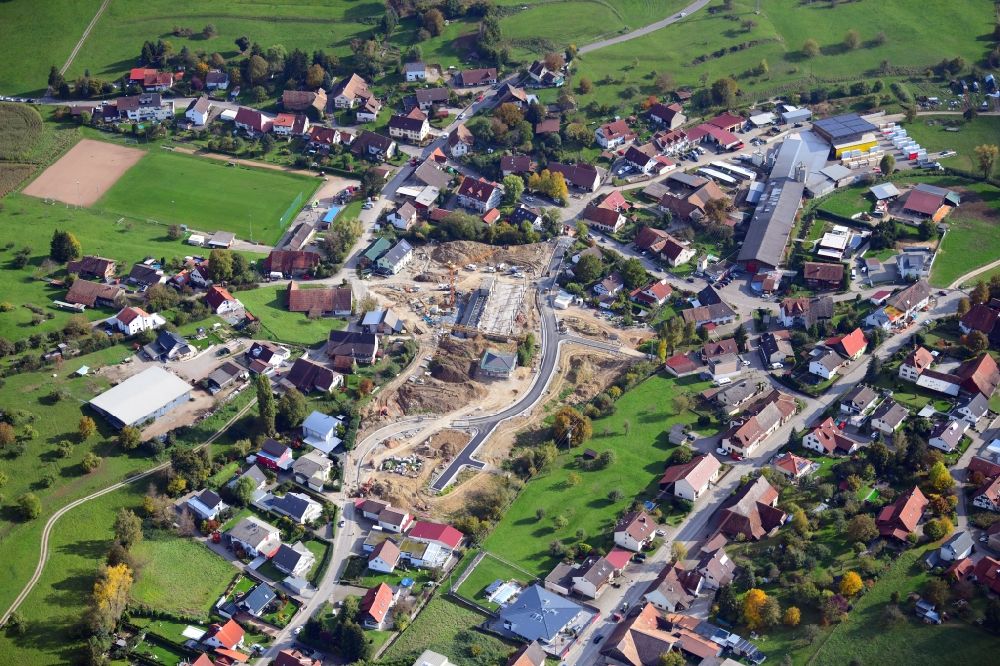 Luftaufnahme Rheinfelden (Baden) - Ortsansicht vom Ortsteil Minseln mit Baugebiet Weihermatten in Rheinfelden im Bundesland Baden-Württemberg, Deutschland