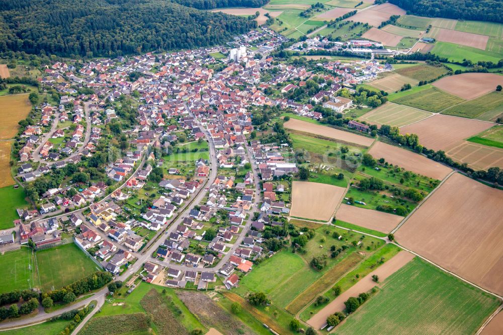 Bretten aus der Vogelperspektive: Ortsansicht im Ortsteil Neibsheim in Bretten im Bundesland Baden-Württemberg, Deutschland