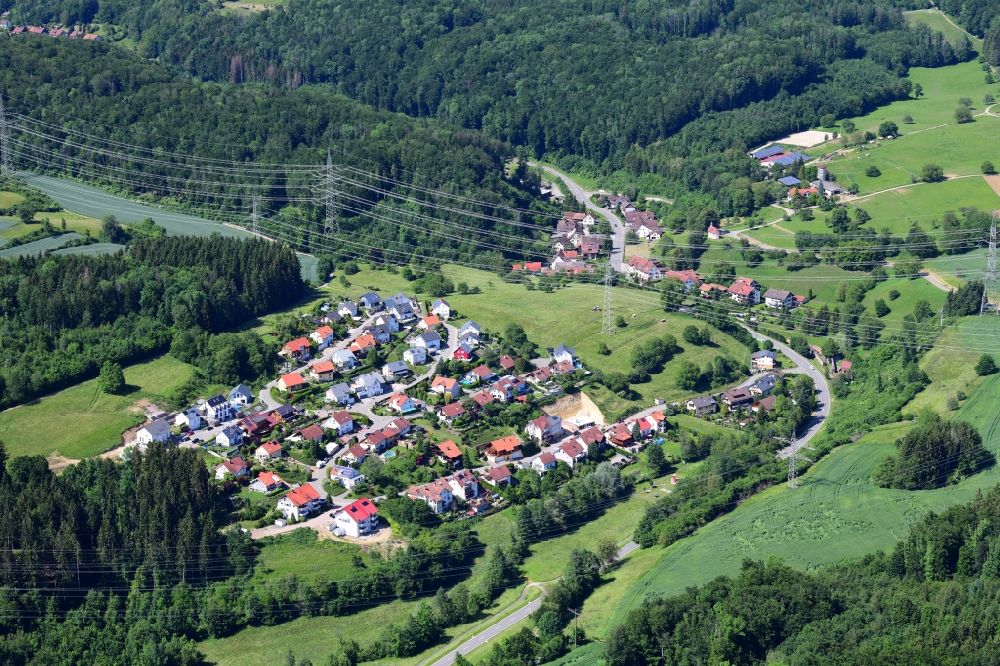 Luftbild Schwörstadt - Ortsansicht im Ortsteil Niederdossenbach in Schwörstadt im Bundesland Baden-Württemberg, Deutschland