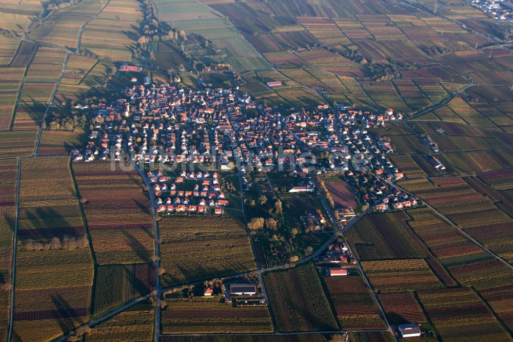 Luftbild Landau in der Pfalz - Ortsansicht im Ortsteil Nußdorf in Landau in der Pfalz im Bundesland Rheinland-Pfalz