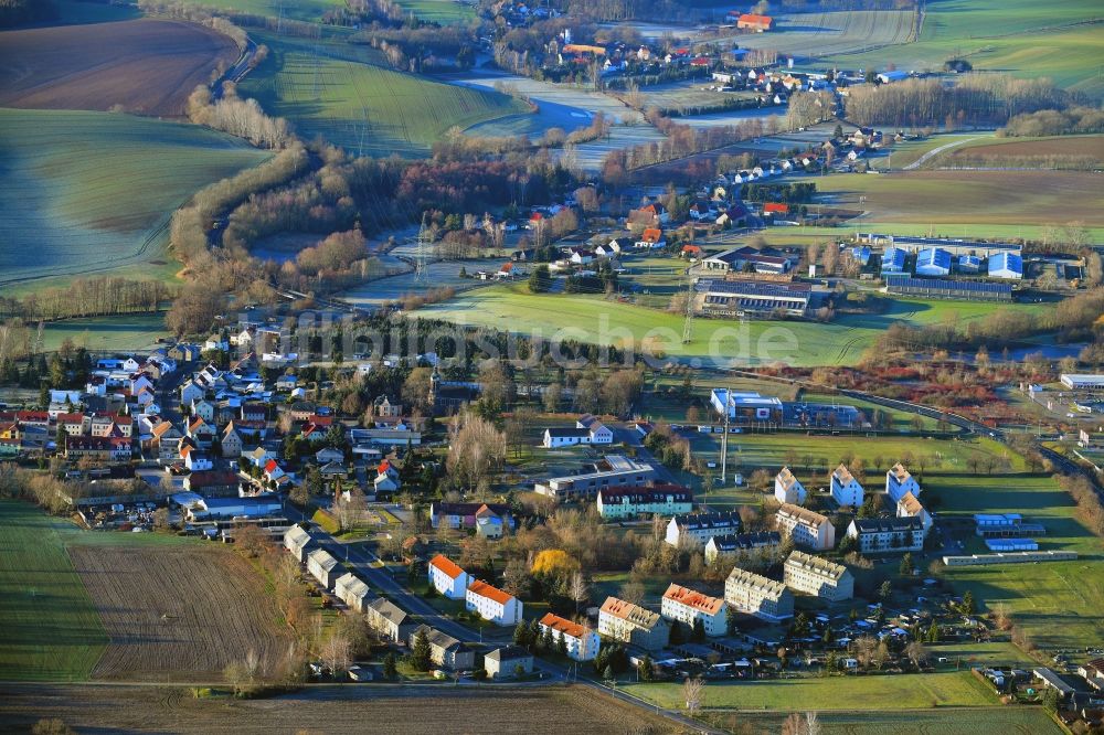 Luftbild Ostrau - Ortsansicht im Ortsteil Wutzschwitz in Ostrau im Bundesland Sachsen, Deutschland