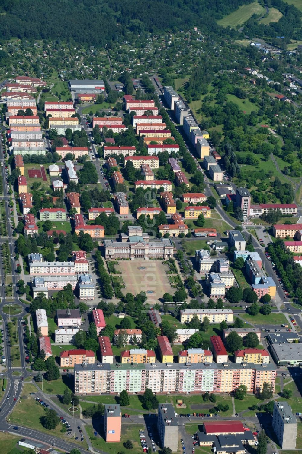 Luftbild Ostrov - Schlackenwerth - Ortsansicht in Ostrov - Schlackenwerth in Cechy - Böhmen, Tschechien